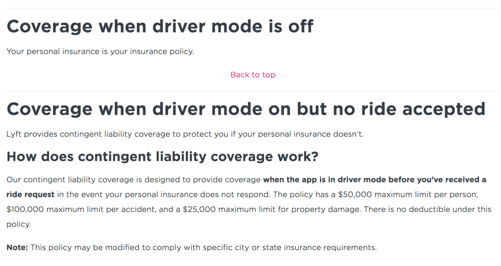 Lyft insurance policy 1